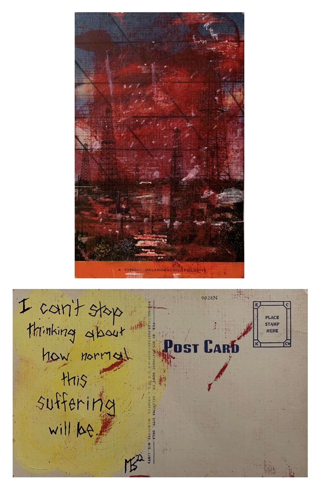 postcard art normal suffering