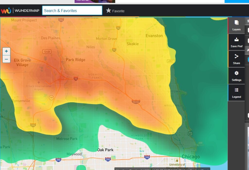 radar image des plaines