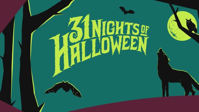 31 nights of halloween promo image with wolf howling bad and owl