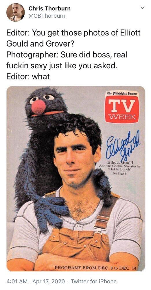 the sexy grover and elliott gould tweet