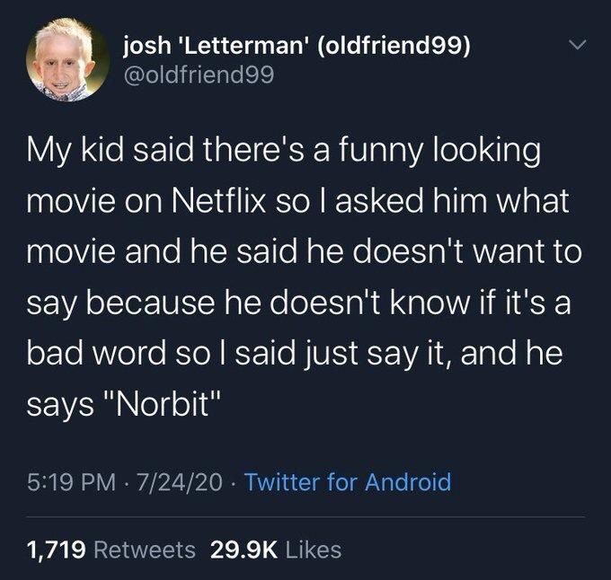 netflix bad word tweet norbit